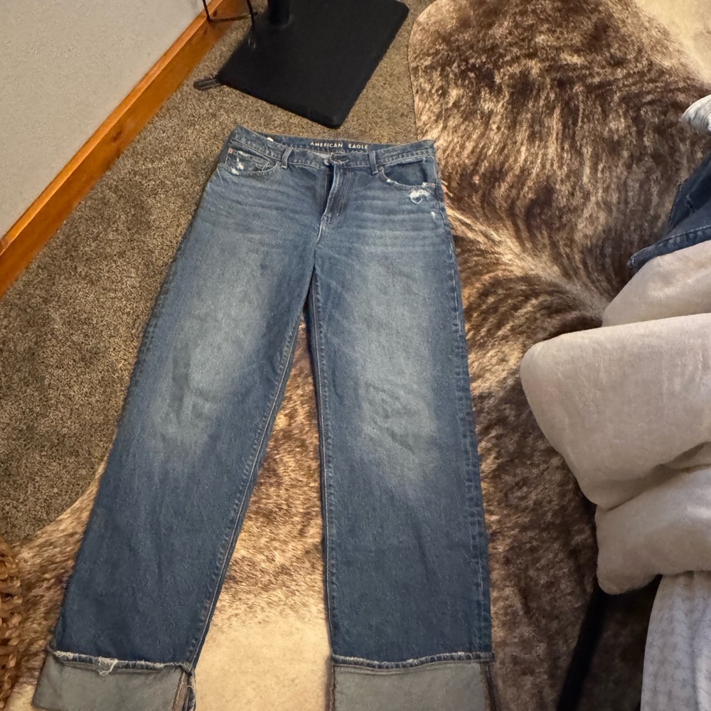 American Eagle Outfitters Boyfriend Jeans in Blue